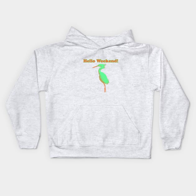 Neon bird weekend Kids Hoodie by Suncatcher Photos - Apparel - Home Decor